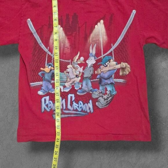 Vintage 90s Looney Tunes Rough Crew Distressed Thrashed Tshirt Medium - Picture 5 of 6